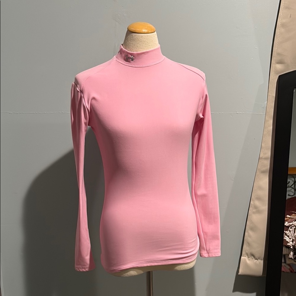 Under Armour Fitted Pink Long Sleeve mock turtleneck